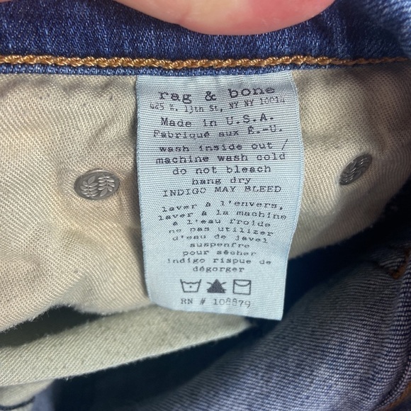 Rag & Bone Dark Wash High Rise Skinny Jeans - Picture 10 of 10